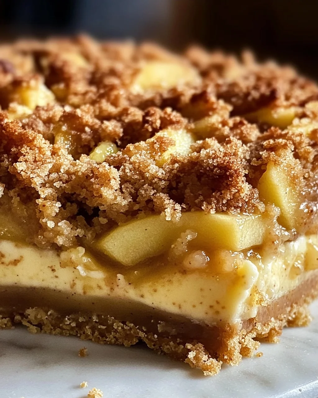Apfelkuchen vom Blech - mit Pudding und knusprigen Streusel