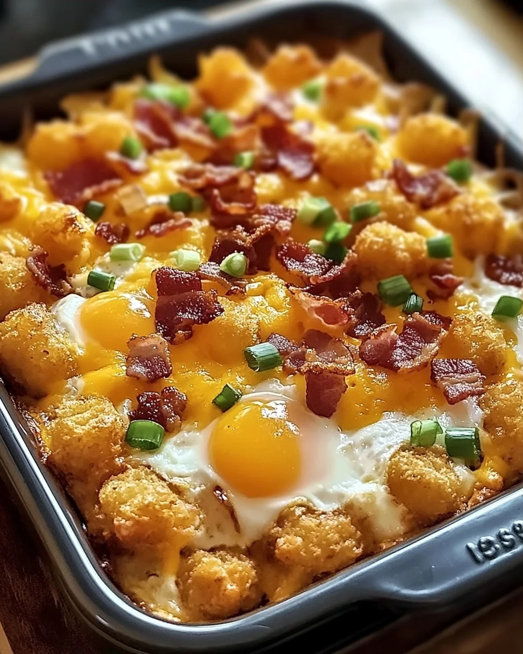 Bacon und Ei Tater Tot Auflauf für ein gemütliches Frühstück