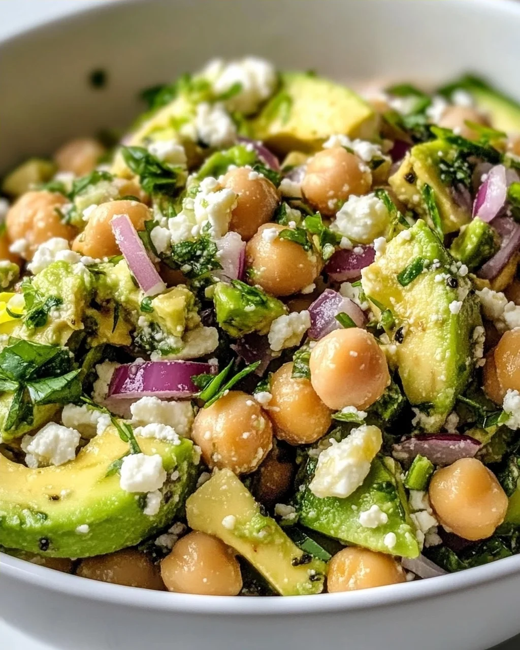 Chickpea Feta Avocado Salad – Quick & Delicious!
