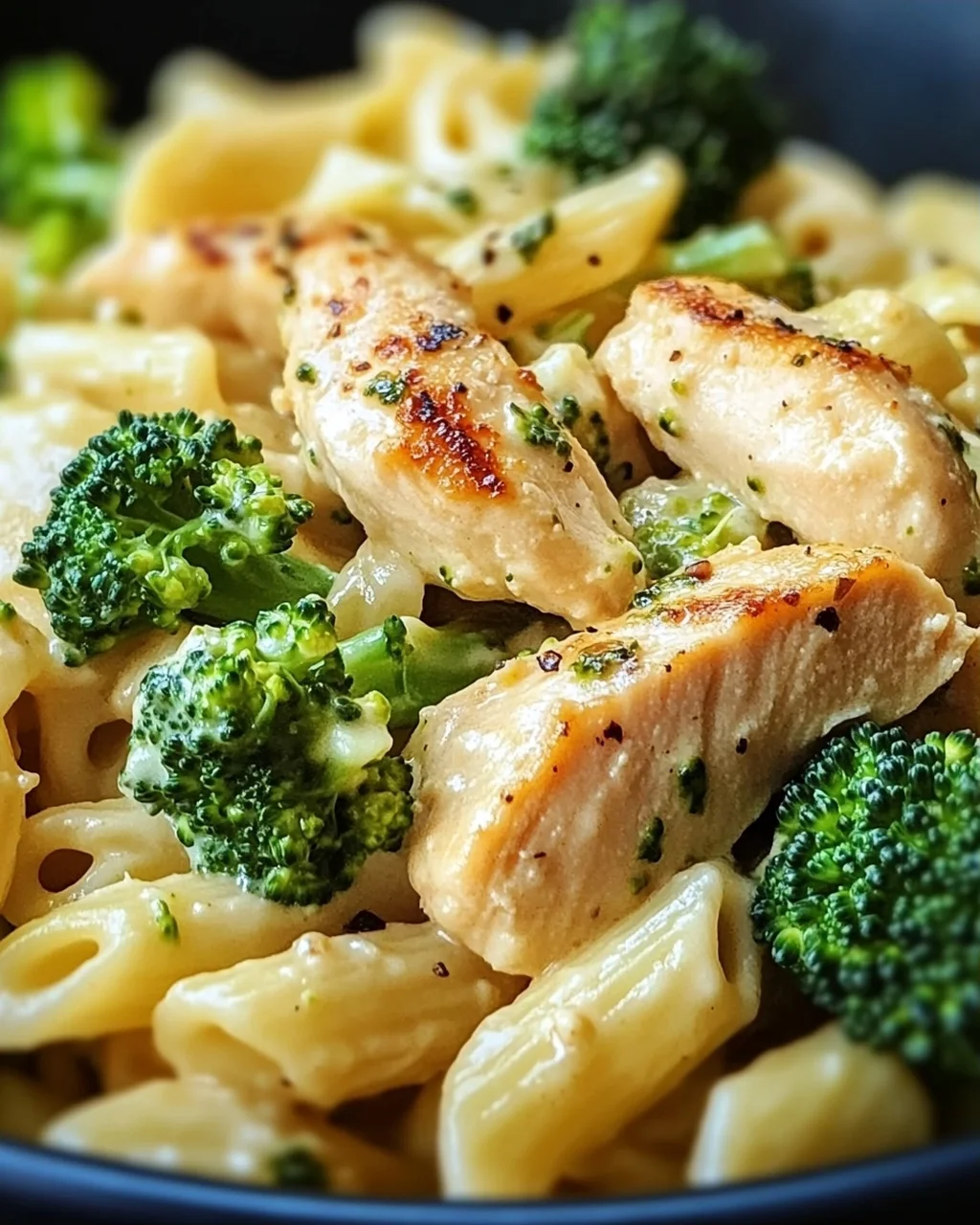 Cremige Hähnchen Brokkoli Pasta