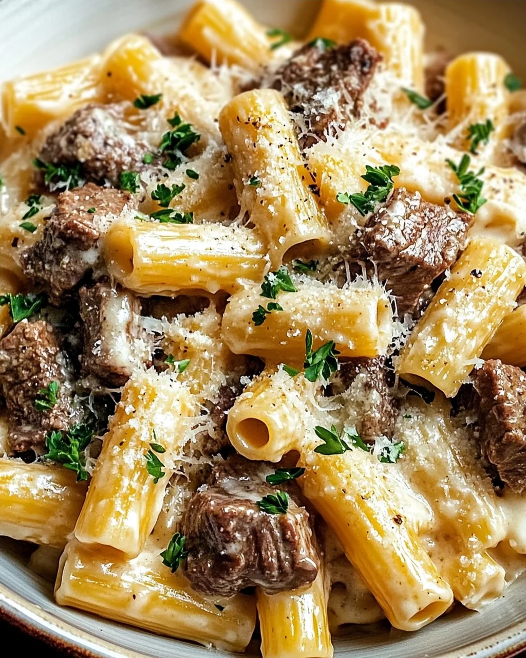 Cremige Parmesan-Rinder-Rigatoni: Herzhaft, schnell & unwiderstehlich!