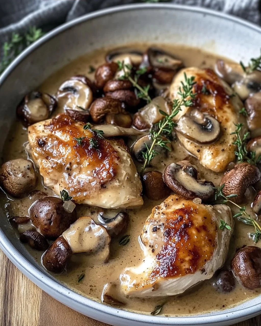 Cremiges Marsala-Hähnchen mit Balsamico Pilzen