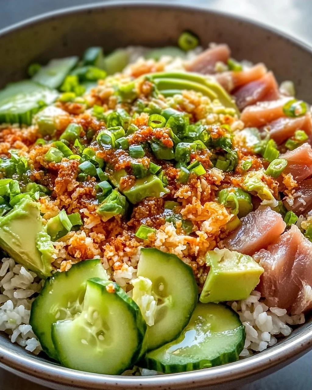 Crispy Rice Salad with Tuna and Avocado – Fresh & Crunchy!