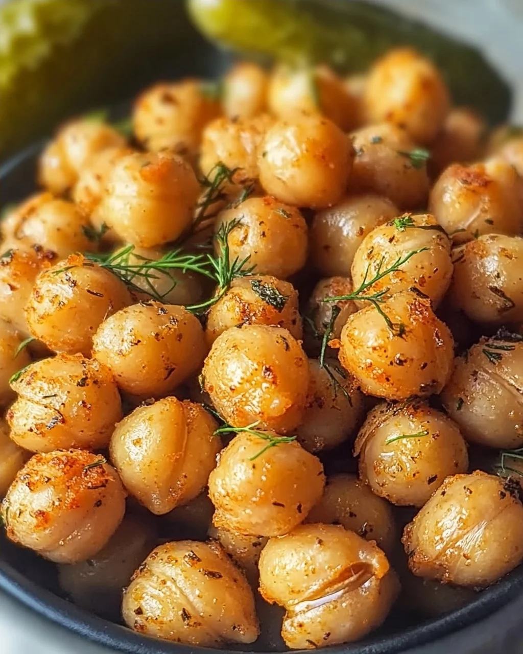 Dillgurken geröstete Kichererbsen für Knabberspaß