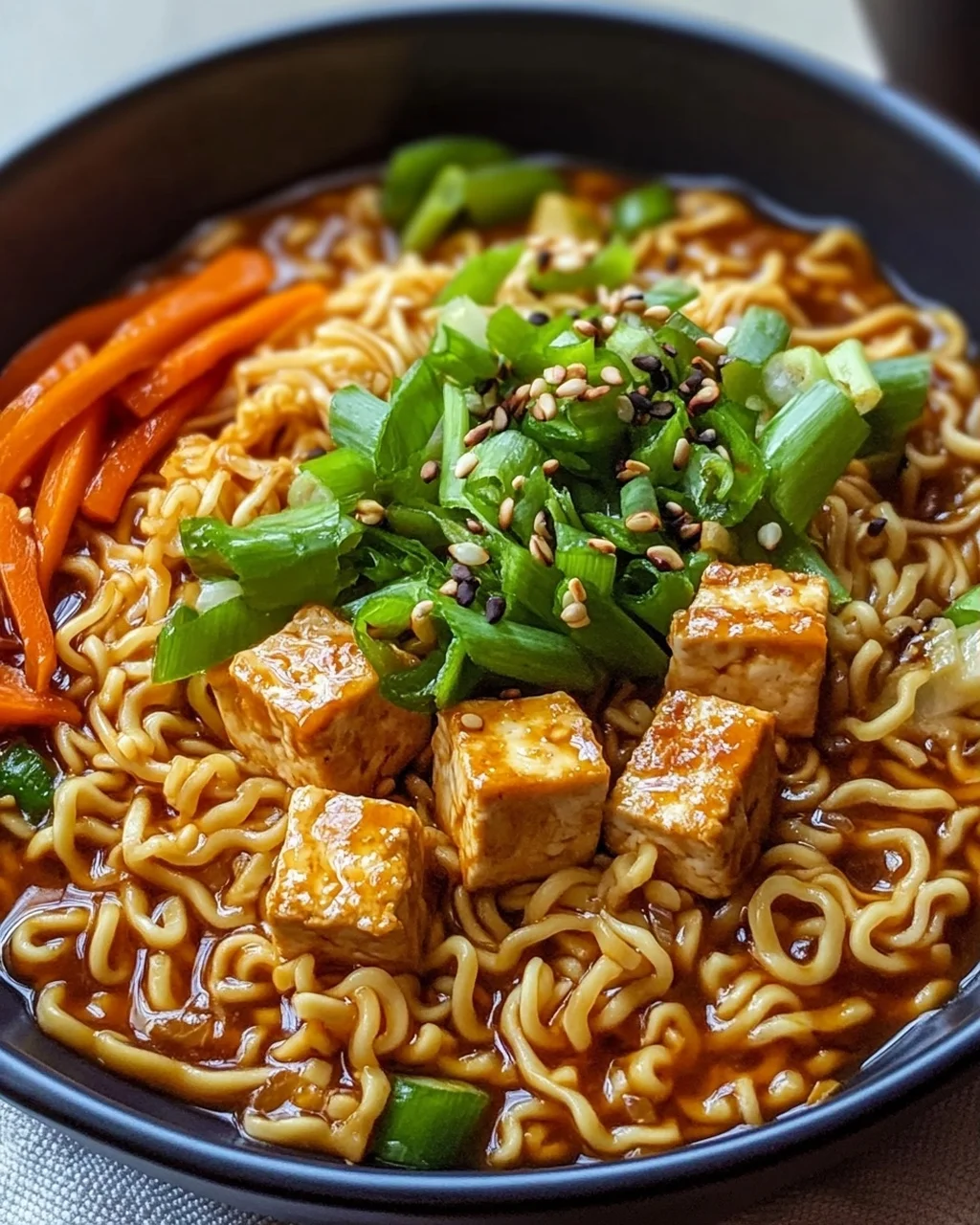 Einfache vegane Ramen-Nudeln mit köstlicher Sauce Rezept