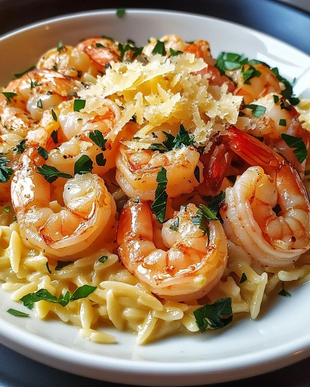 Garnelen-Orzo in Zitronen-Knoblauch-Sauce