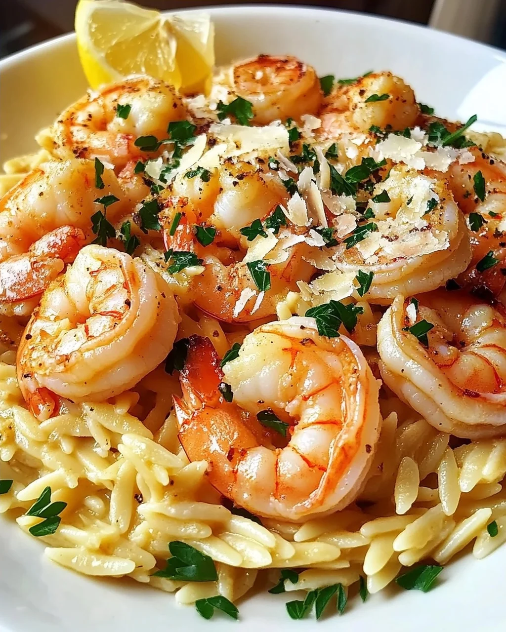 Garnelen-Orzo in Zitronen-Knoblauch-Sauce