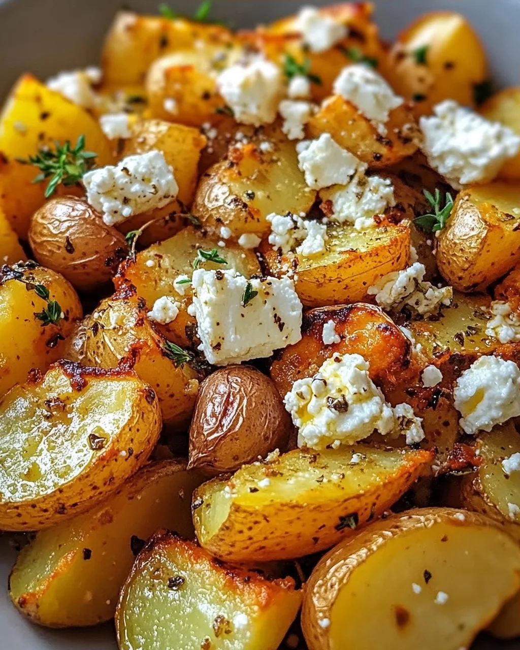 Geröstete Kartoffeln mit Feta und Knoblauch