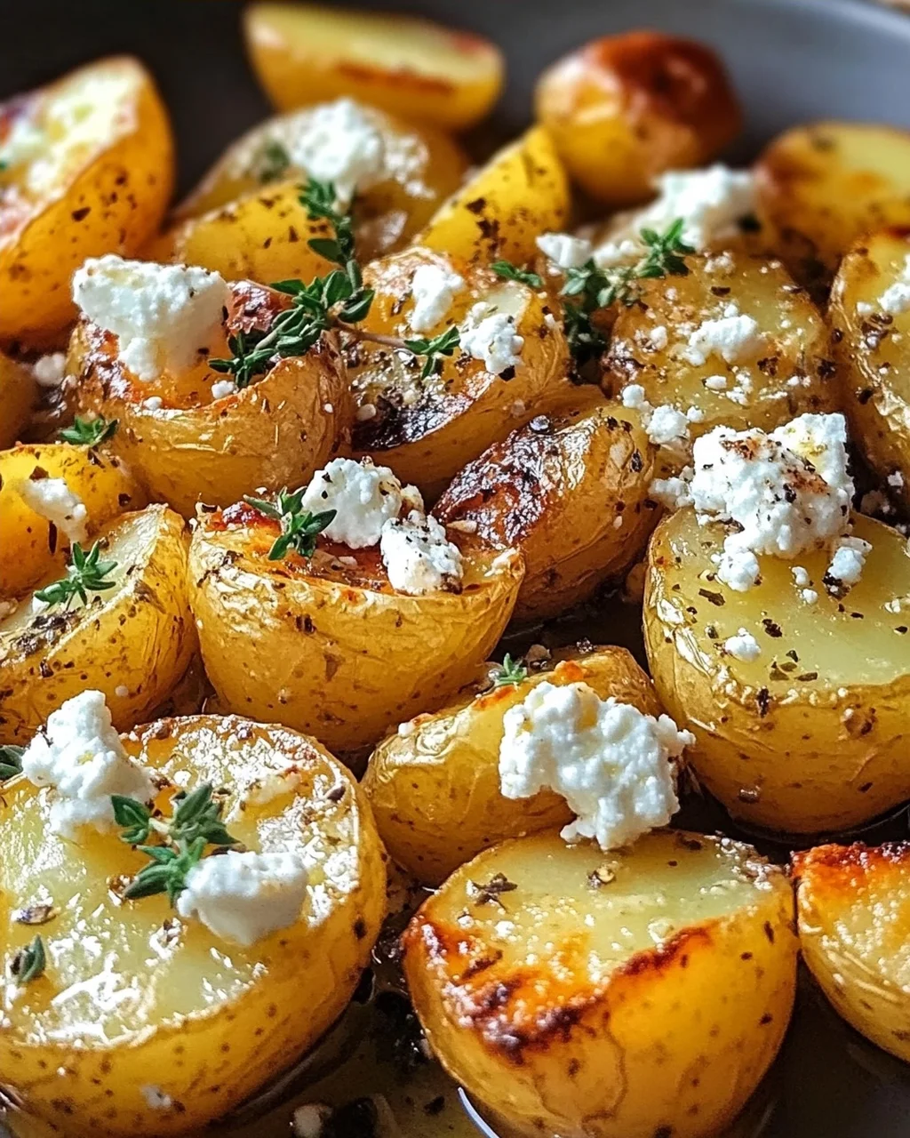 Geröstete Kartoffeln mit Feta und Knoblauch