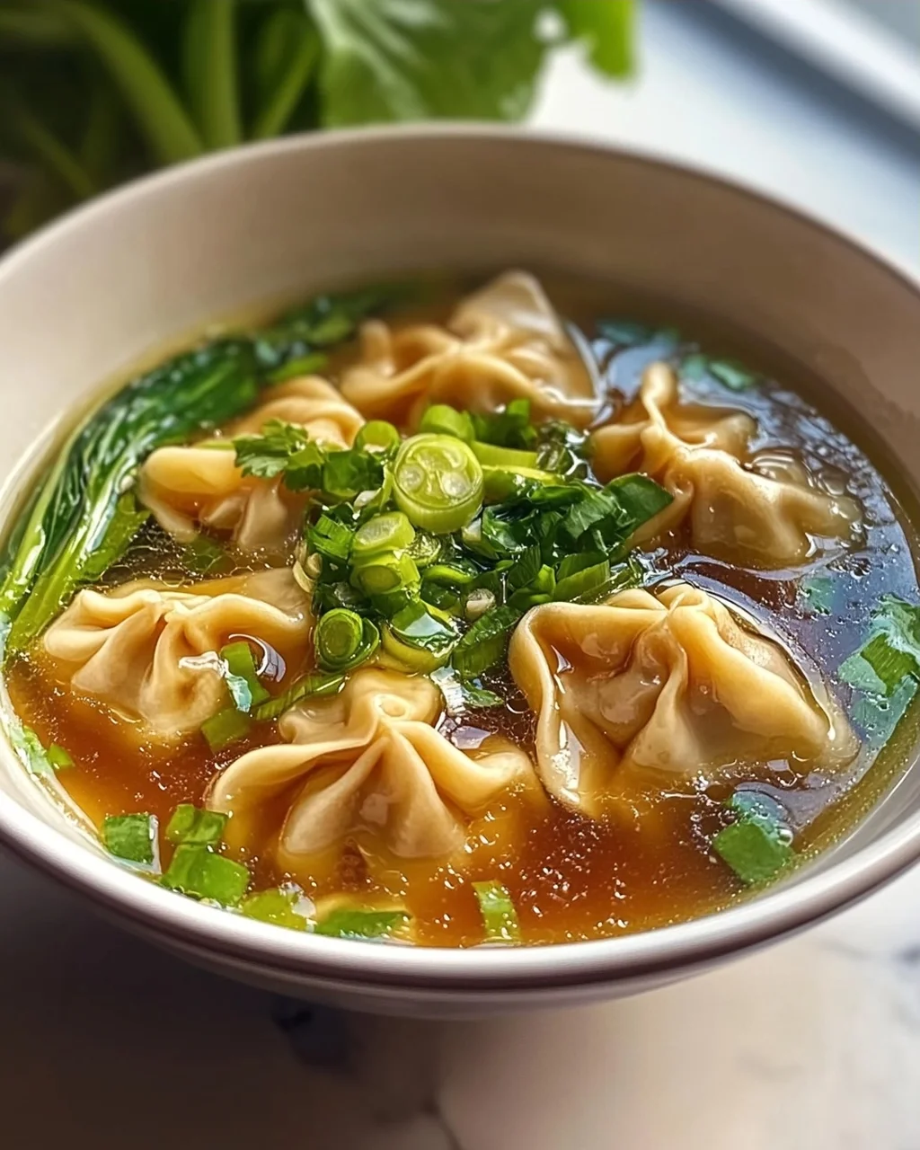 Hähnchen Ingwer Wonton Suppe: Herzhaft & Lecker mit Pak Choi!