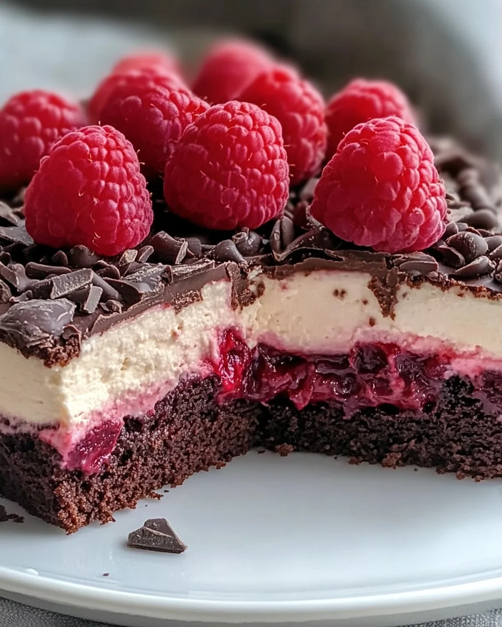 Himbeer Schoko Brownie Torte