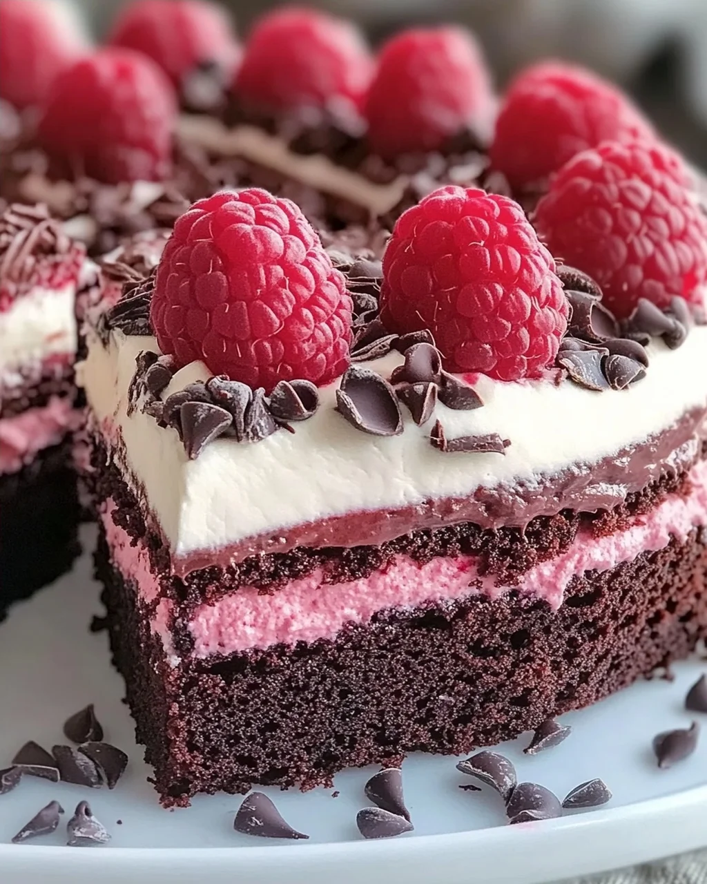 Himbeer Schoko Brownie Torte