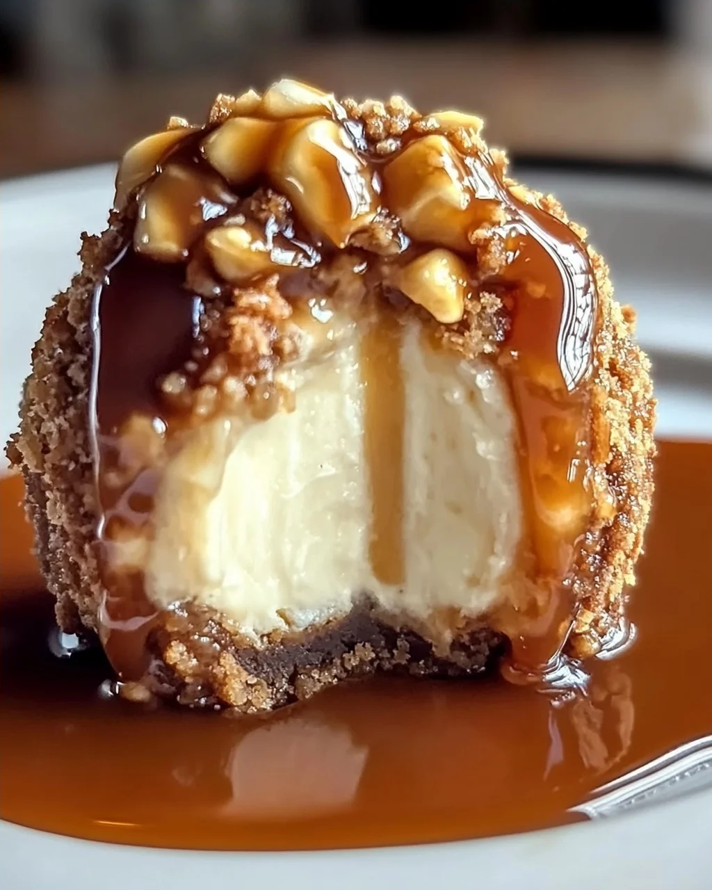 Karamell-Bananen-Käsekuchen-Crunch-Bomben ganz leicht