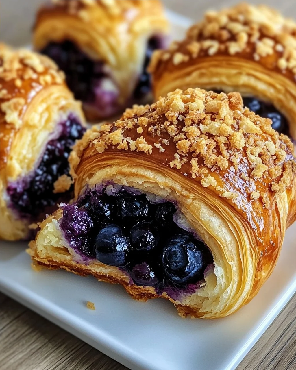 Kartoffelhörnchen mit Blaubeeren & Streuseln