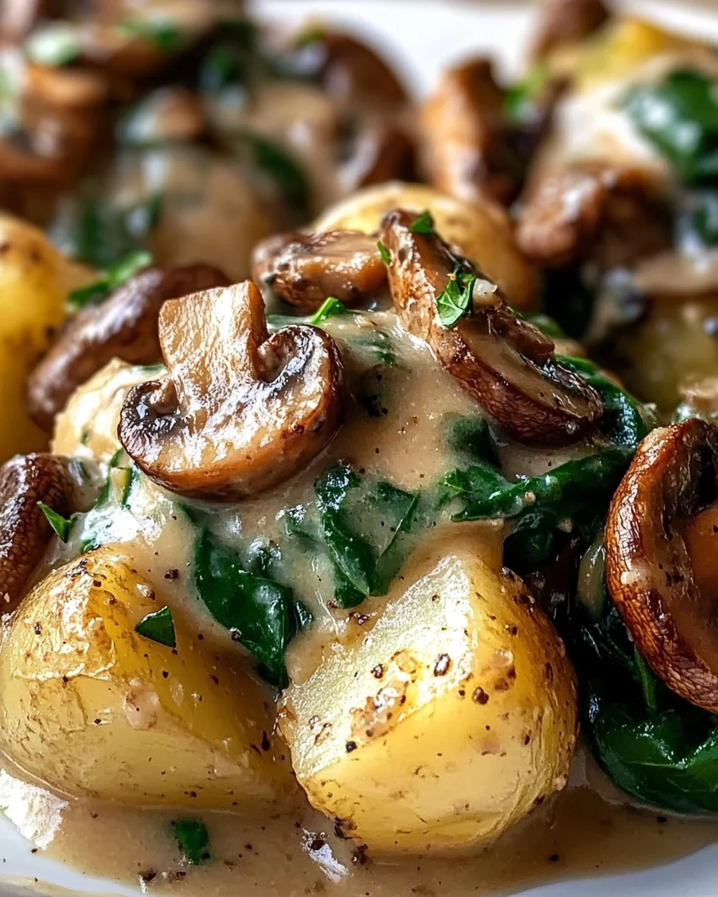 Kartoffeln, Pilze & Spinat: Schnelles Rezept – einfach lecker!