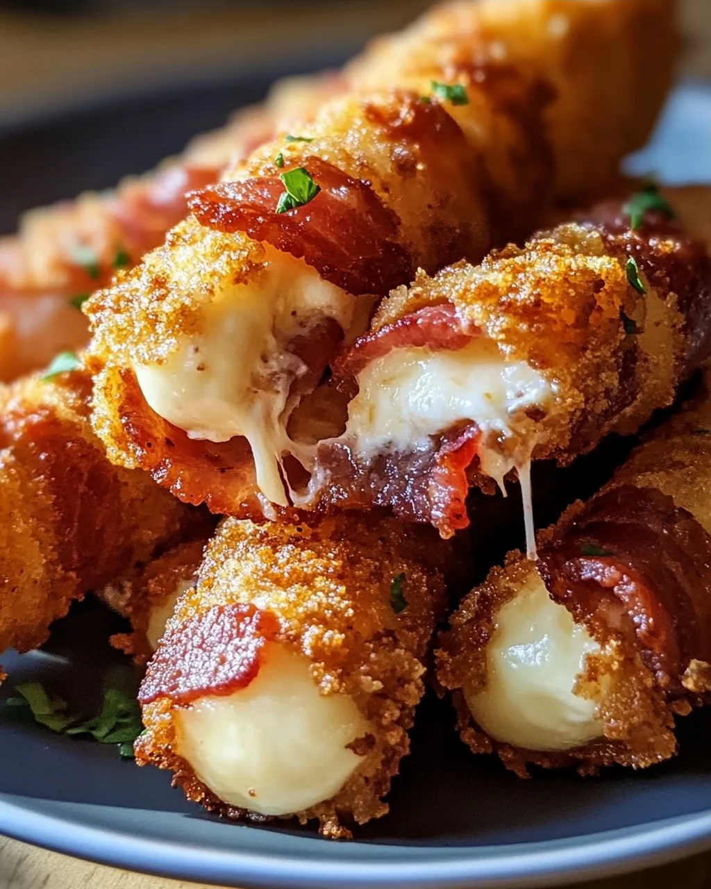 Knusprige Beef Bacon Mozzarella Sticks – Ein Genuss!