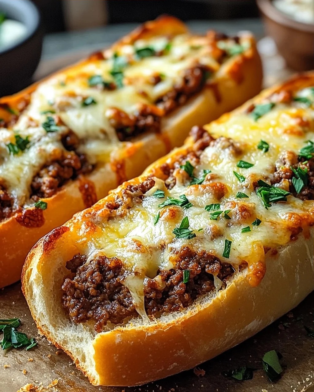 Knusprige überbackene Hackfleisch Baguettes – Nie wieder matschig!