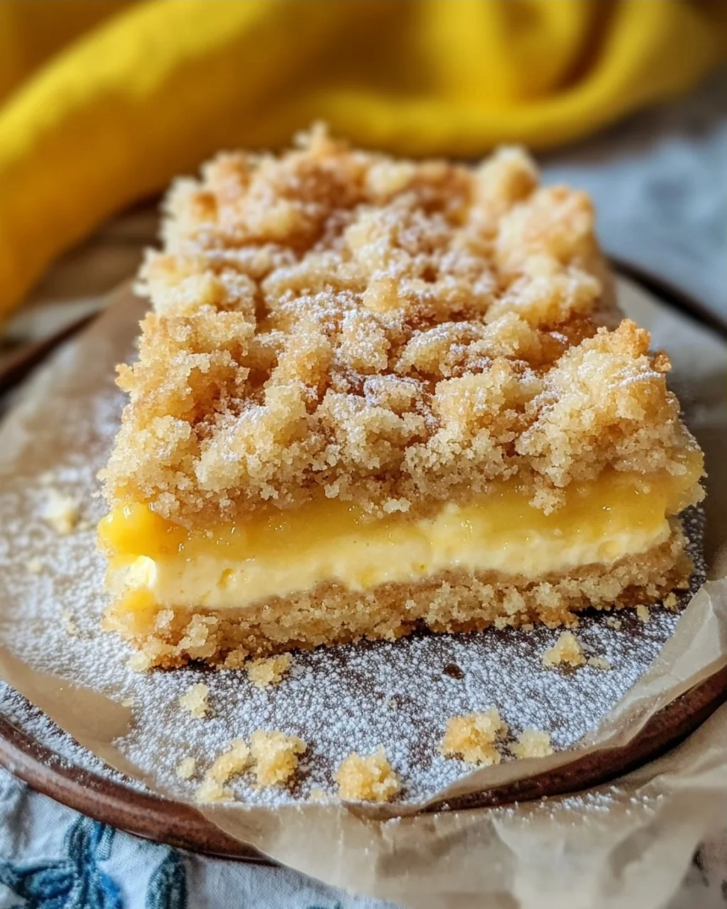 Knuspriger Streuselkuchen mit Vanillepudding