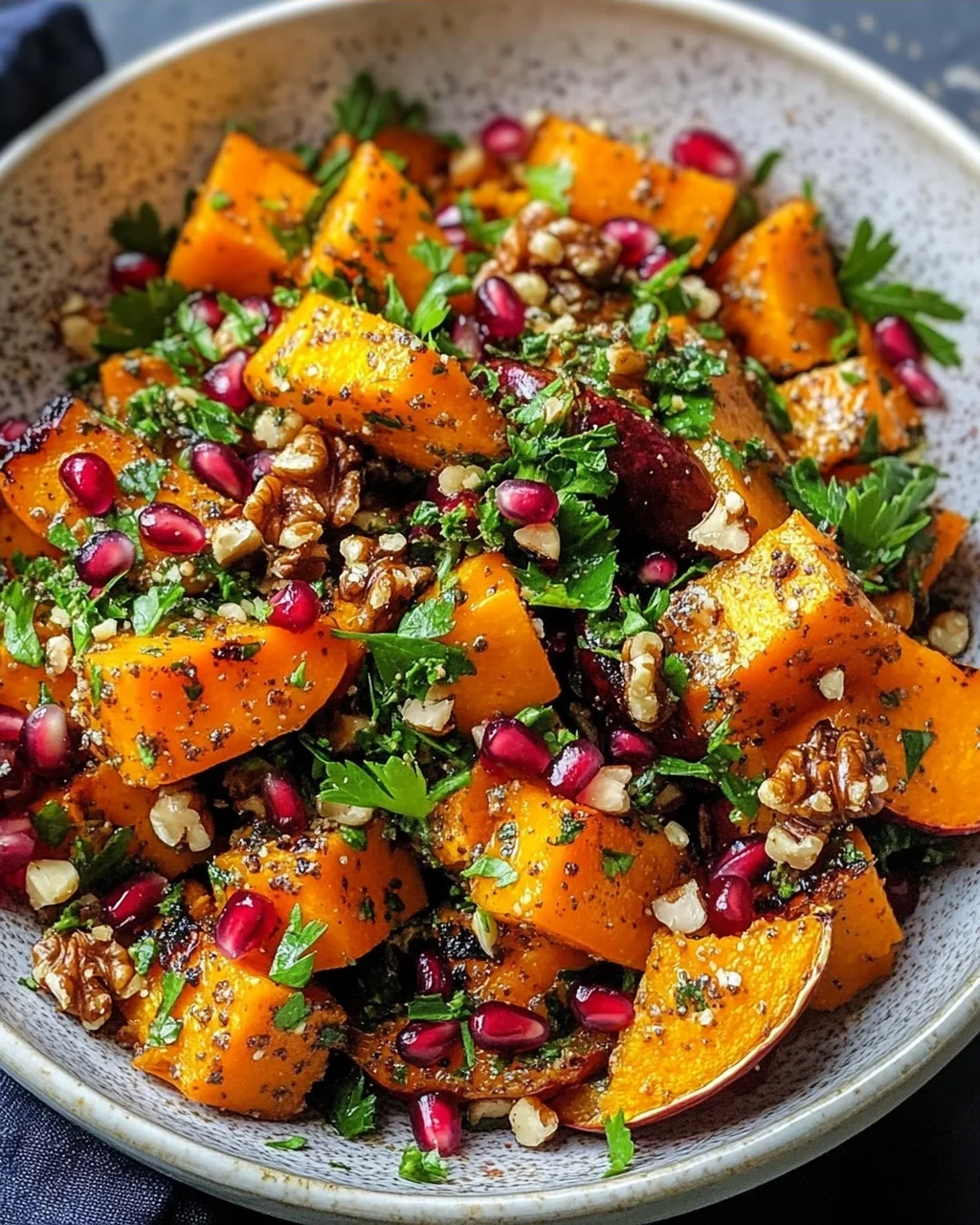Libanesischer Gerösteter Kürbissalat: Würzig, frisch & gesund!