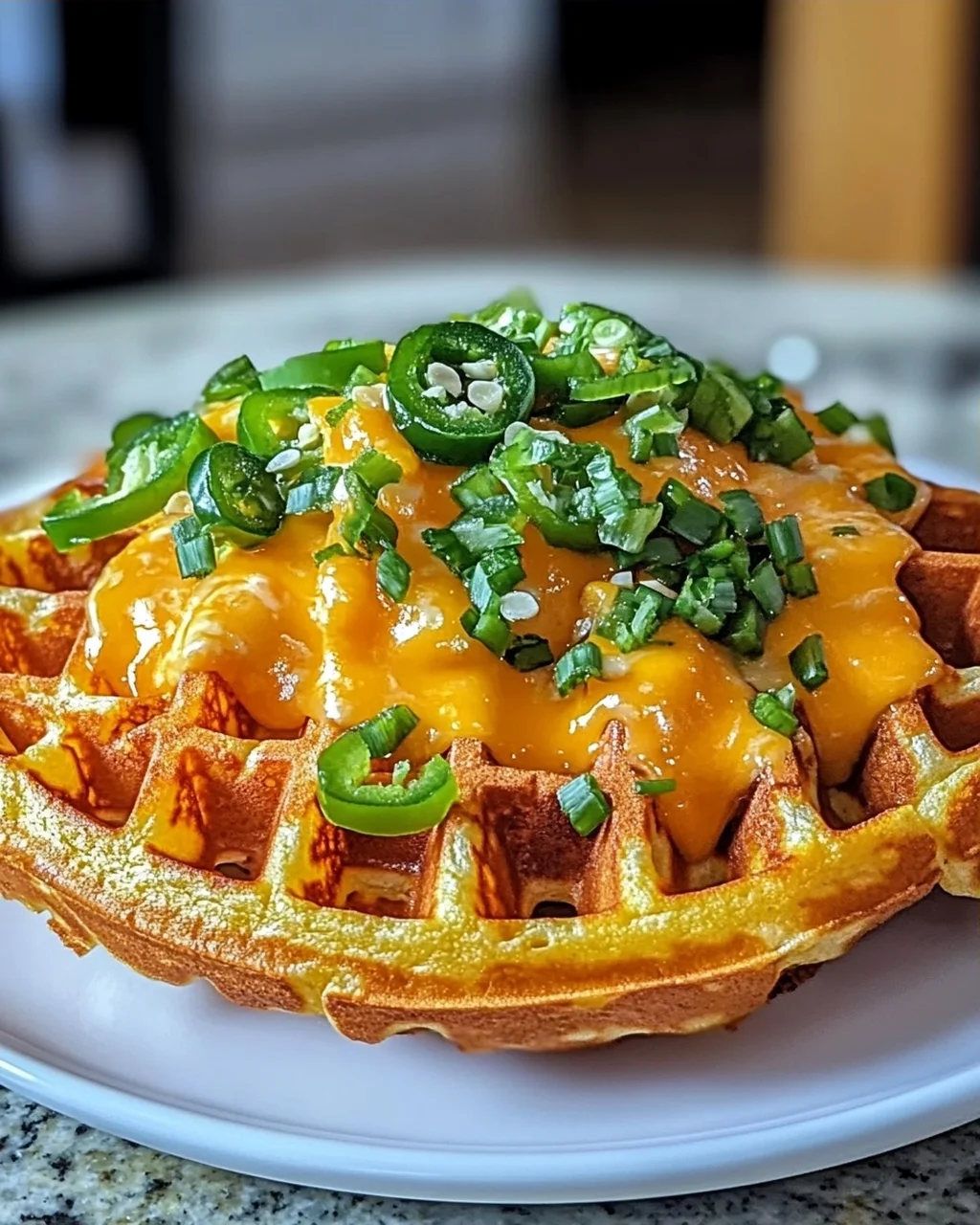 Maisbrotwaffel mit herzhaften Toppings genießen