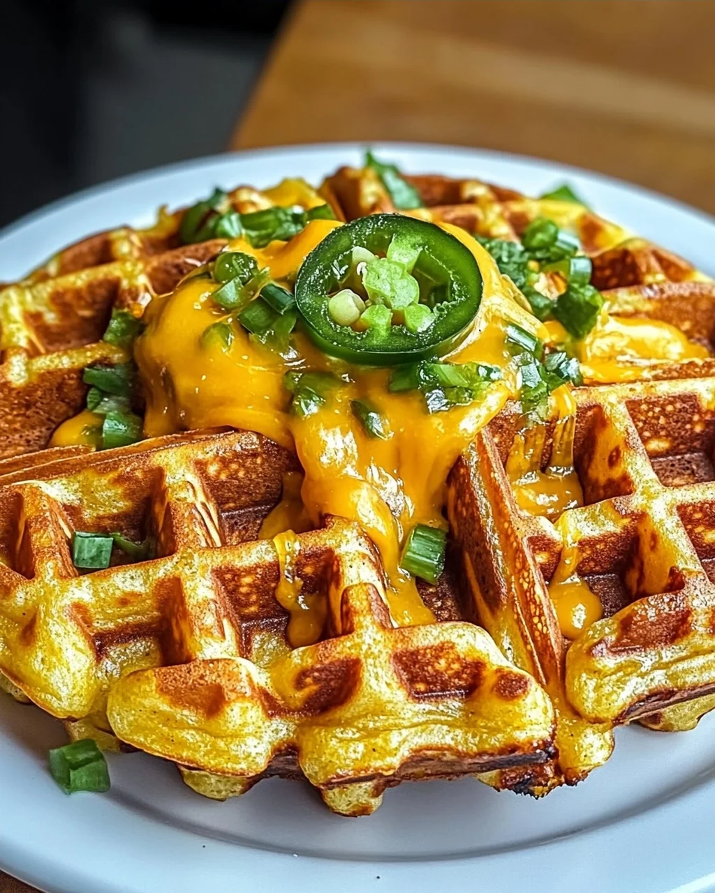 Maisbrotwaffel mit herzhaften Toppings genießen