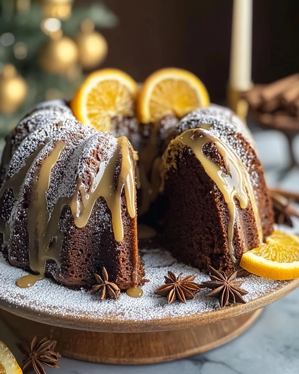 Mein Winter Weihnachtskuchen Marmor Lebkuchen Gugelhupf
