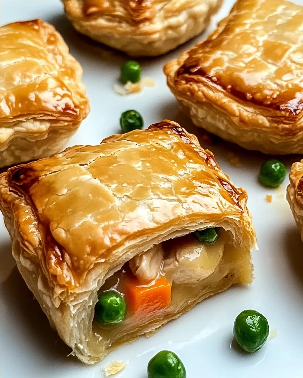 Mini-Hühnchentopf-Pasteten mit Blätterteig genießen