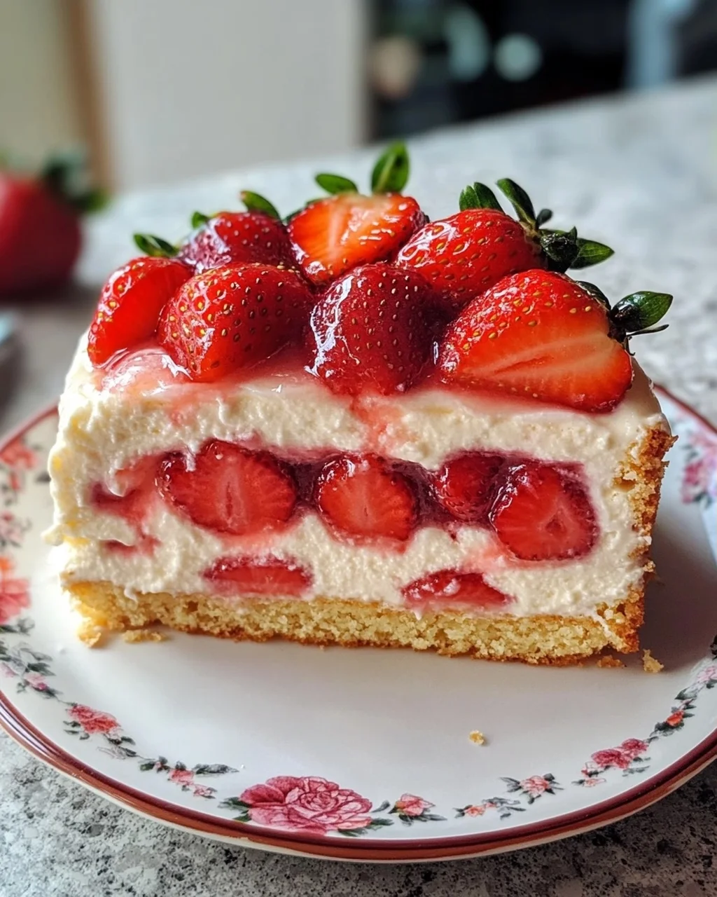 Omas Erdbeerkuchen mit Pudding