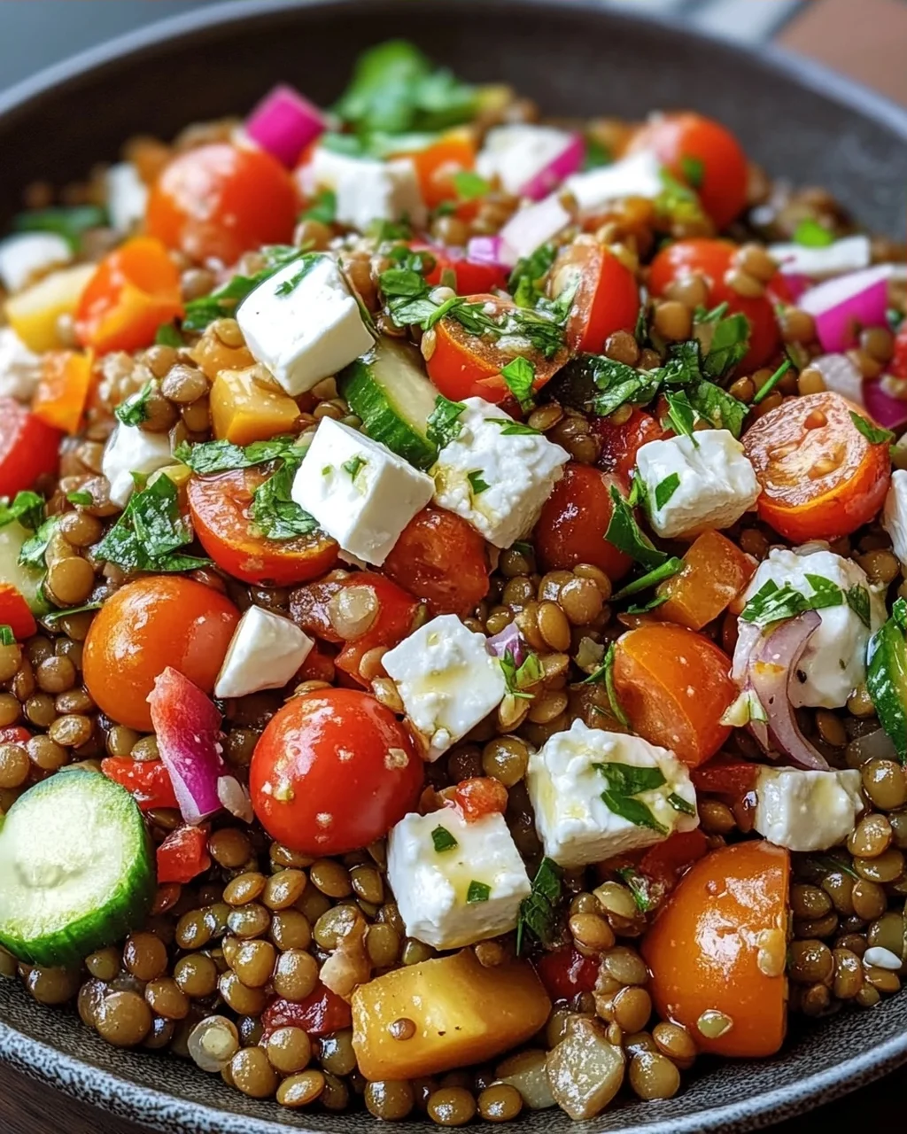 Orientalischer Linsensalat Feta: Frisch, würzig & einfach lecker