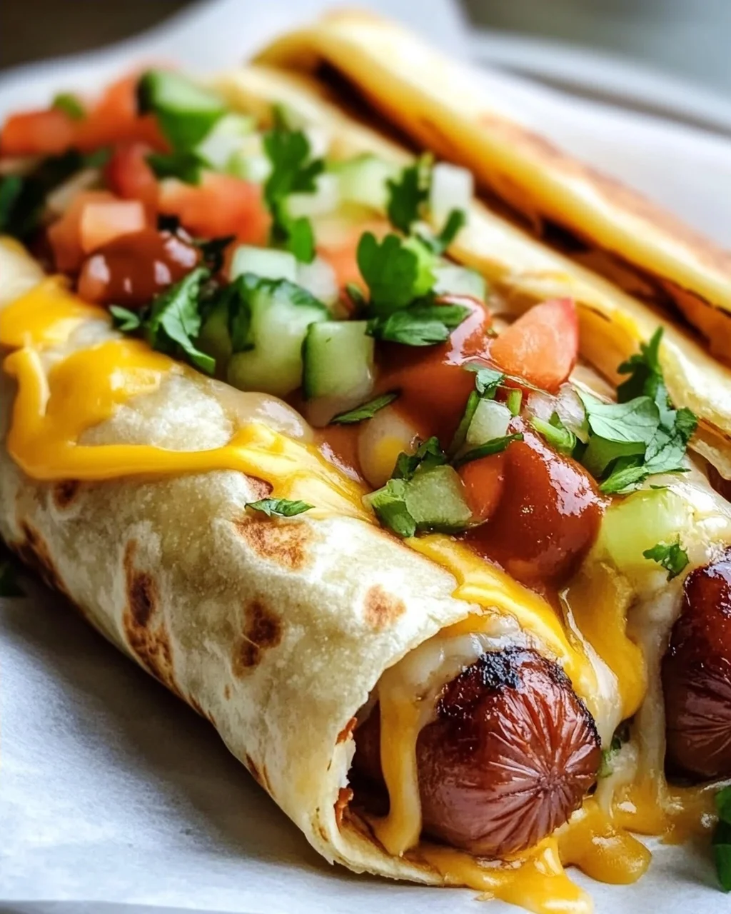 Overnight Gebackene Hot Dogs in Tortilla – einfach lecker!
