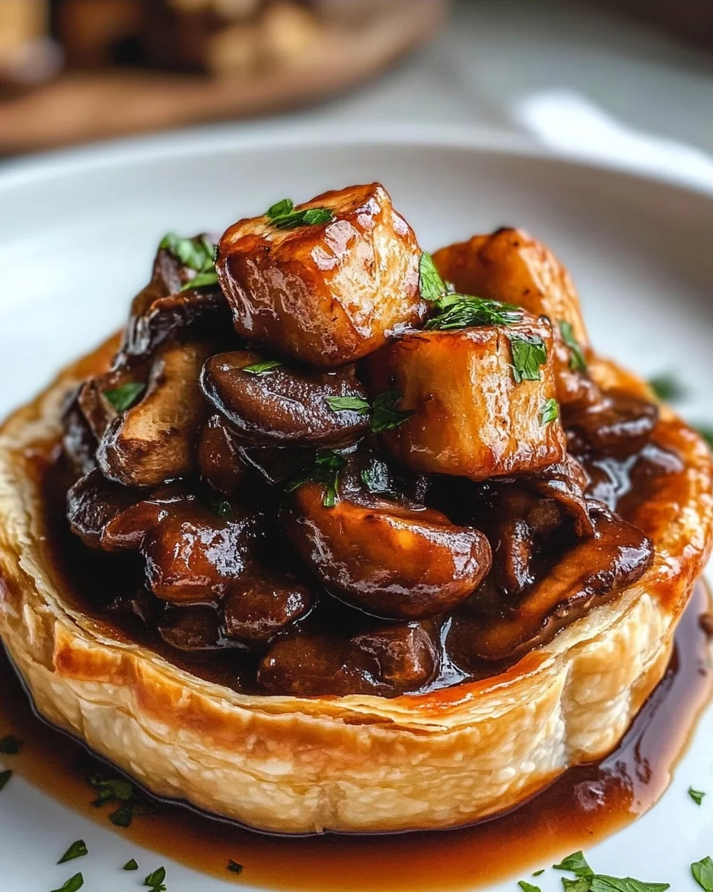 Pilzgulasch à la Bourguignonne
