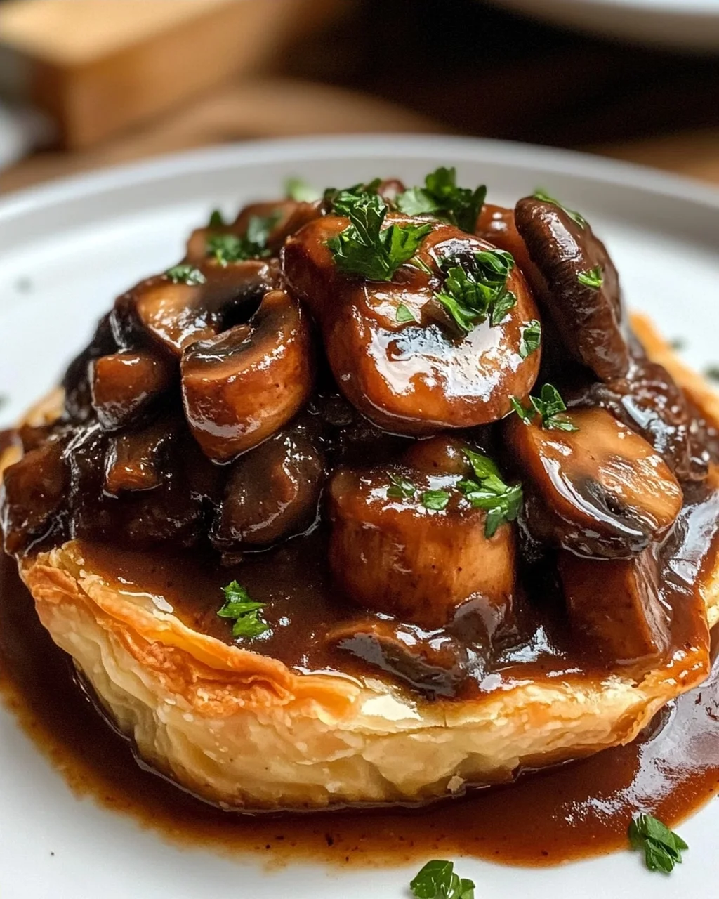 Pilzgulasch à la Bourguignonne