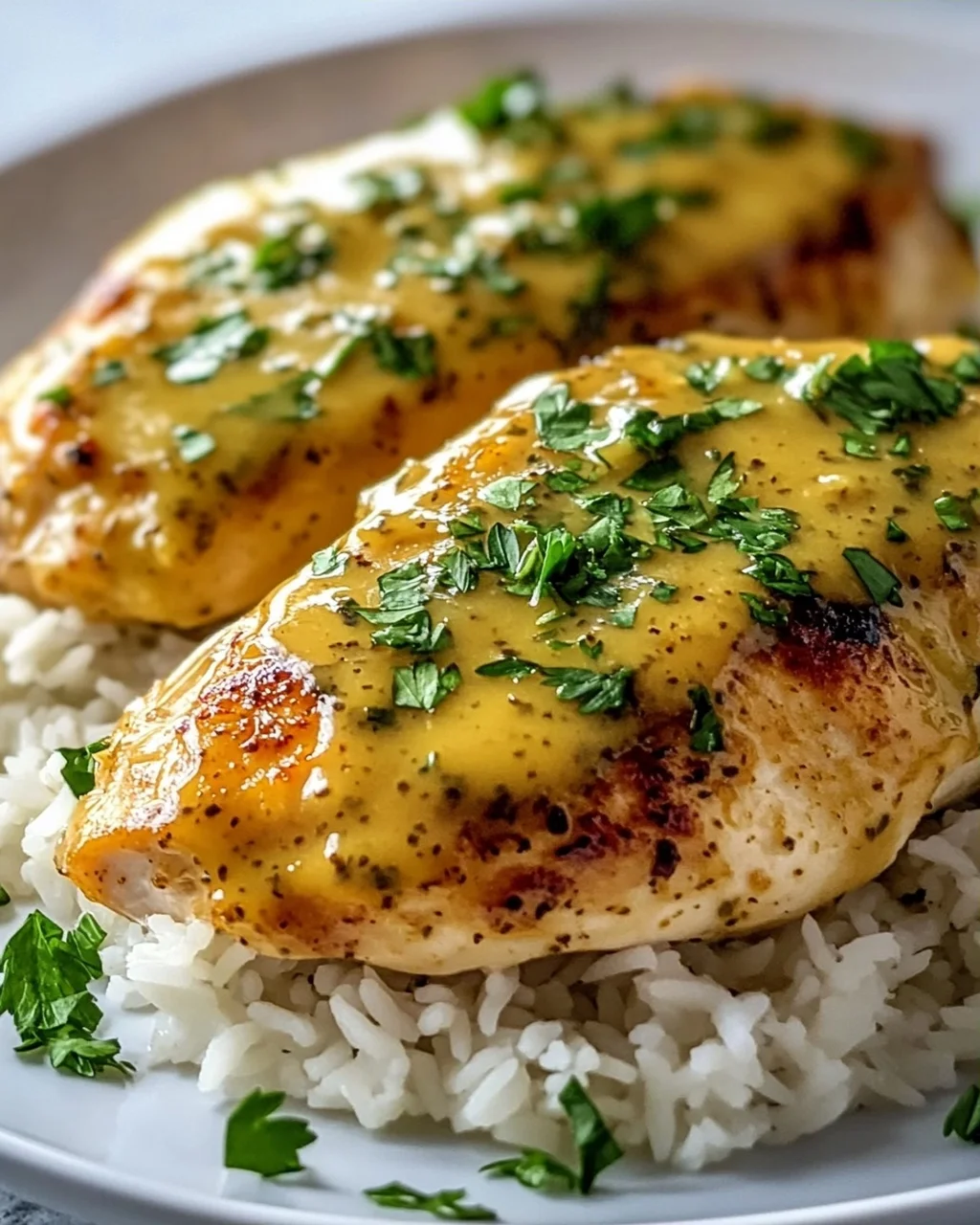 Saftiges Honig-Senf-Hähnchen mit Reis – Schnell & Lecker!