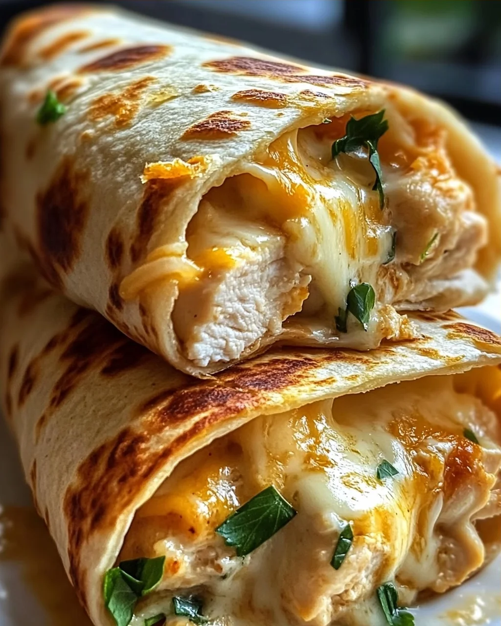 Schnelle Käse Knoblauch Hähnchen Wraps