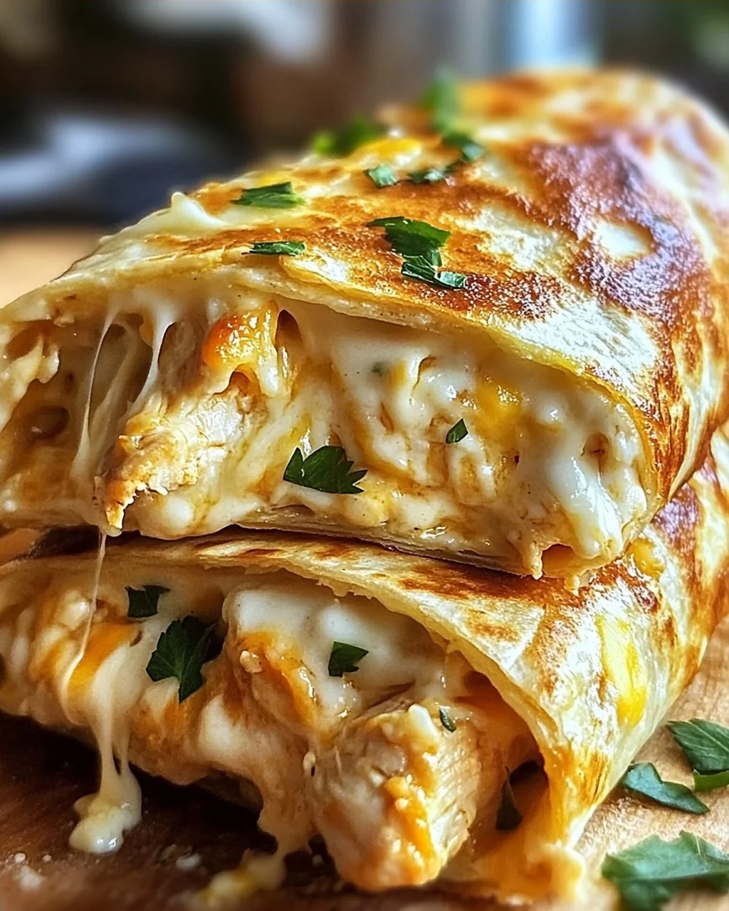 Schnelle Käse Knoblauch Hähnchen Wraps