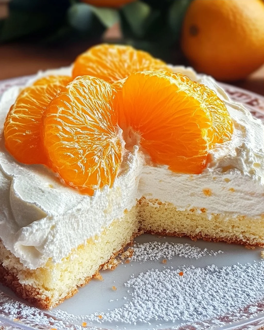 Schneller Schmandkuchen mit Mandarinen vom Blech