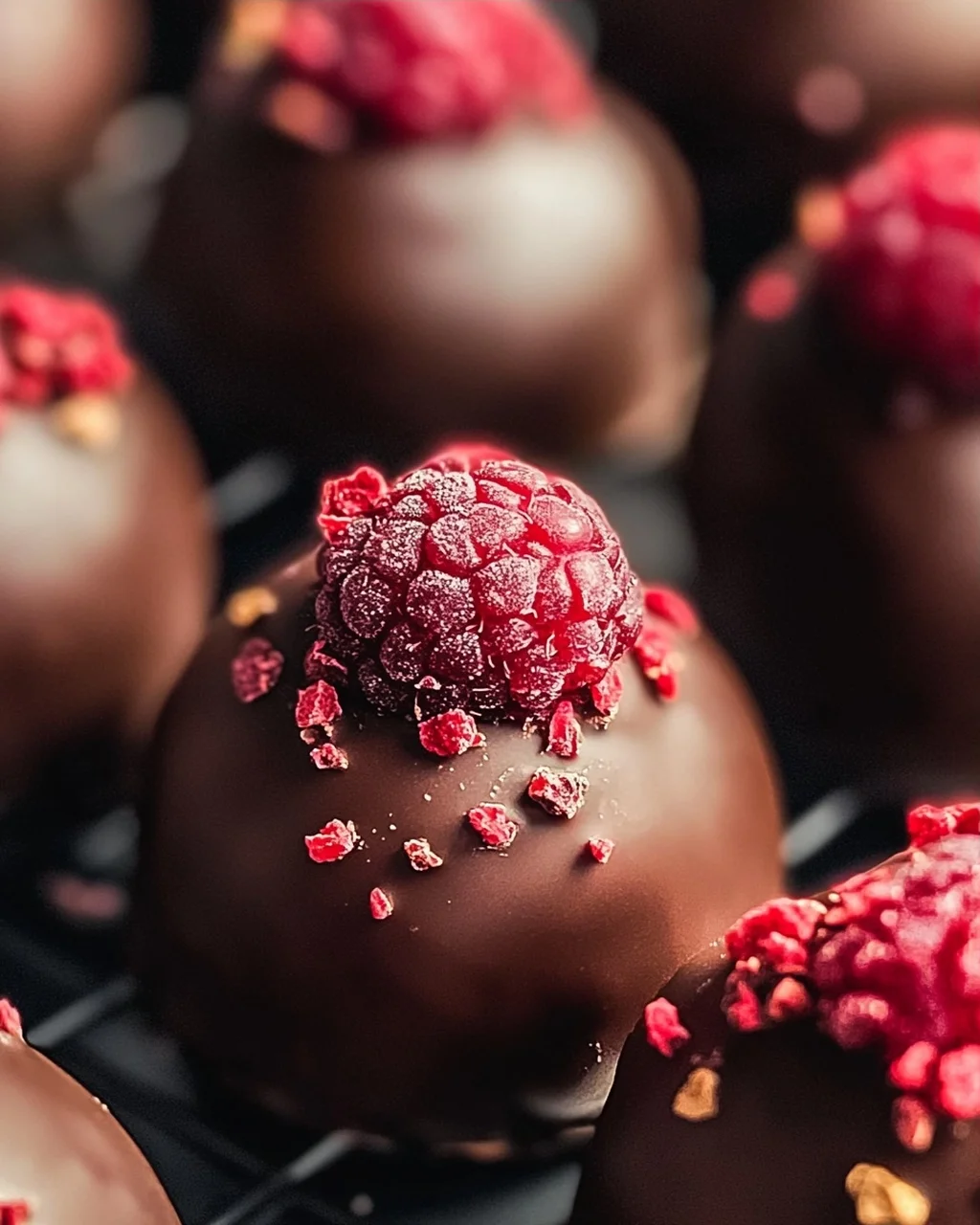 Schokoladen-Himbeer-Pralinen in 3 einfachen Schritten
