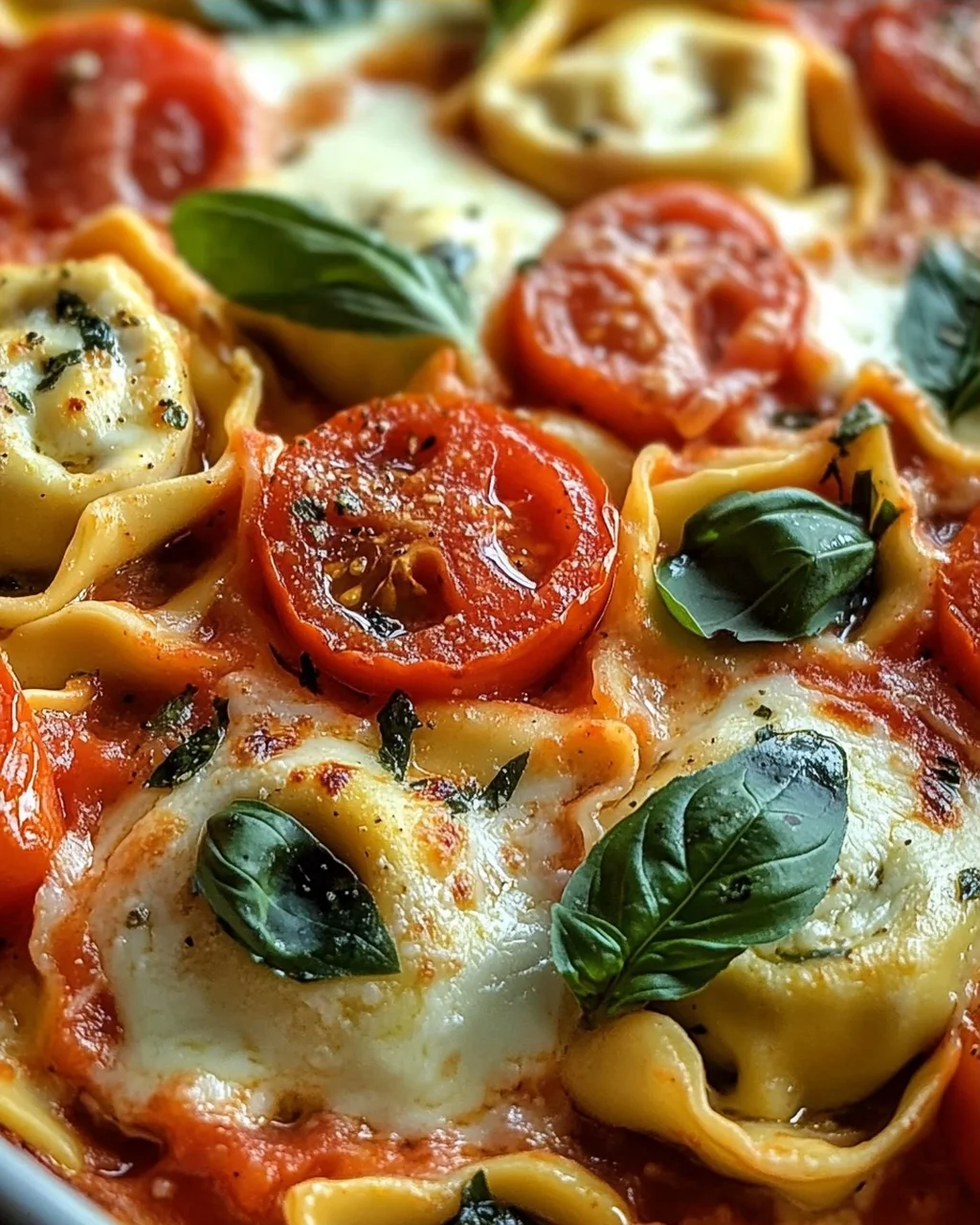 Tortellini-Auflauf mit Tomaten und Mozzarella