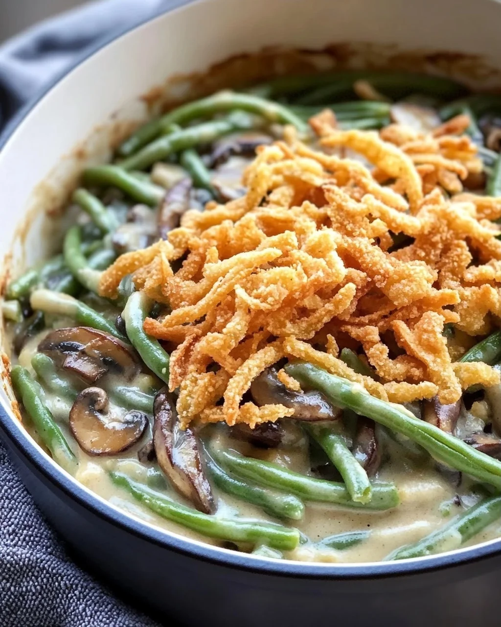 Vegane grüne Bohnenauflauf