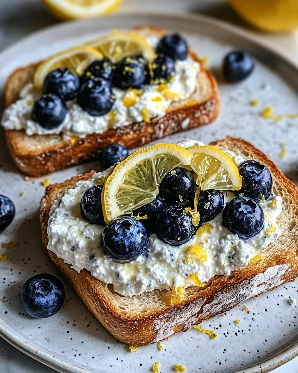 Zitronen-Blaubeer-Ricotta-Toast für jeden Tag