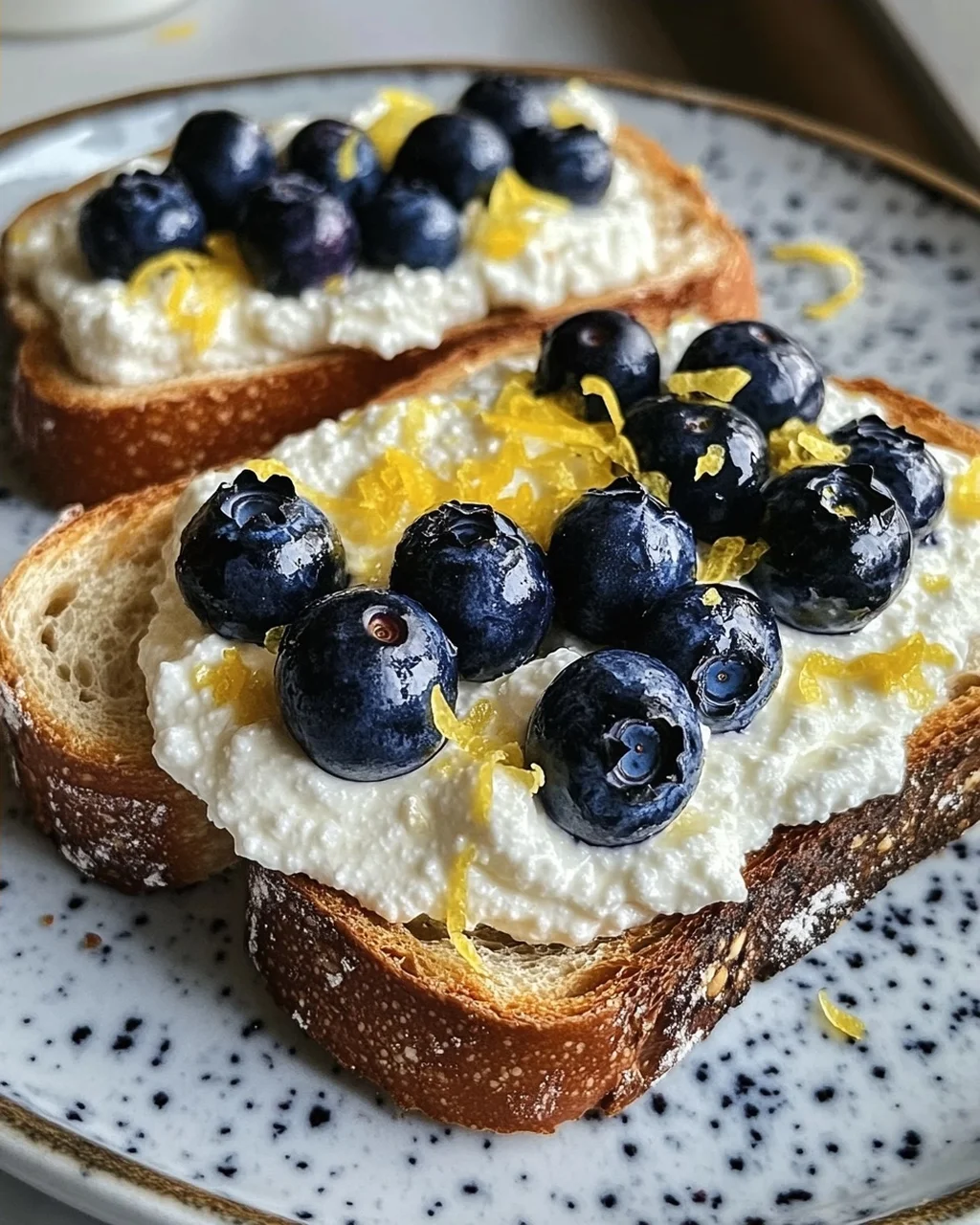 Zitronen-Blaubeer-Ricotta-Toast für jeden Tag
